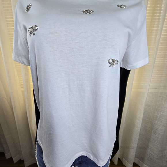 White Embellished T-Shirt - Picture 10 of 16